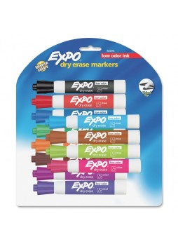 Expo 80699 Dry Erase Chisel Point Marker, Assorted point style, Set of 12
